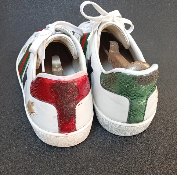 Gucci Brooklyn White Sneakers with Red Star Accents - Picture 3 of 12
